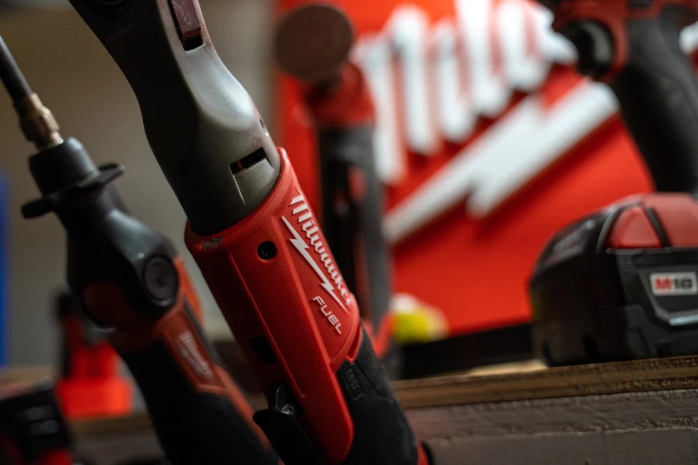 Up close picture of Milwaukee power tool