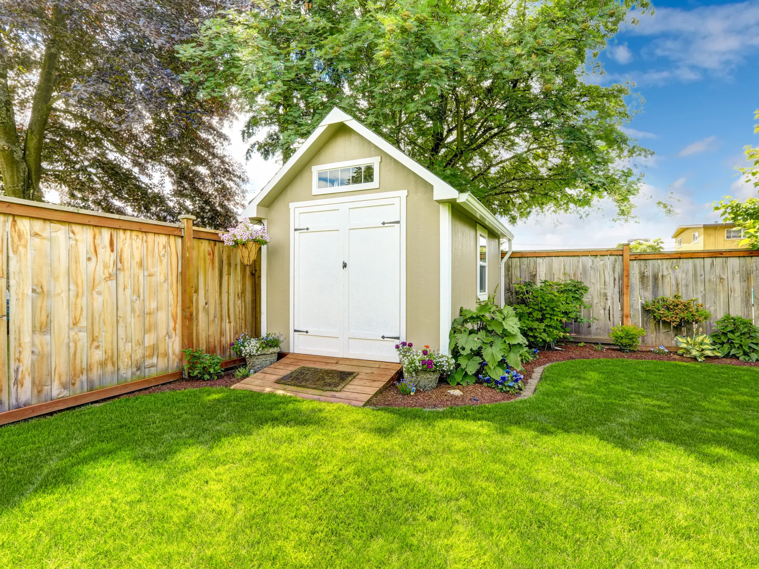 Storage shed for outdoor cushion storage