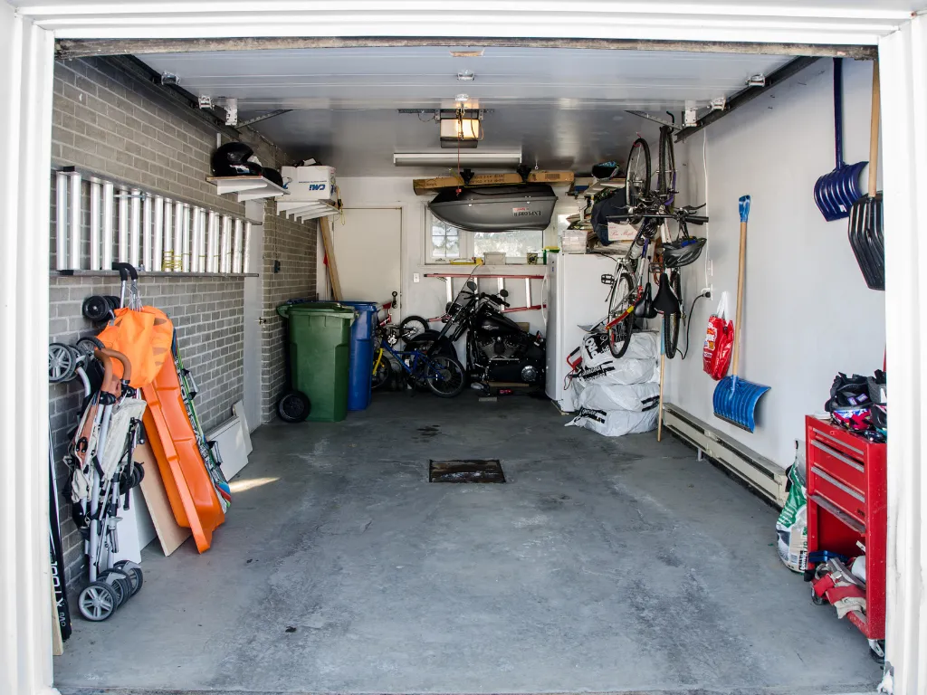 photo of cluttered garage
